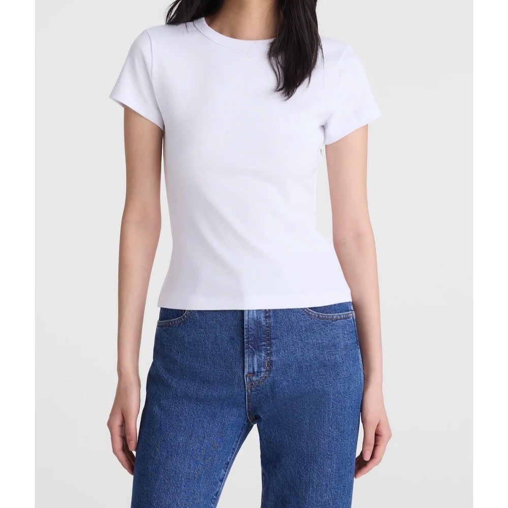Madewell Womens 90s Crewneck Tee Compact Cotton White NU848 Size XS NWT